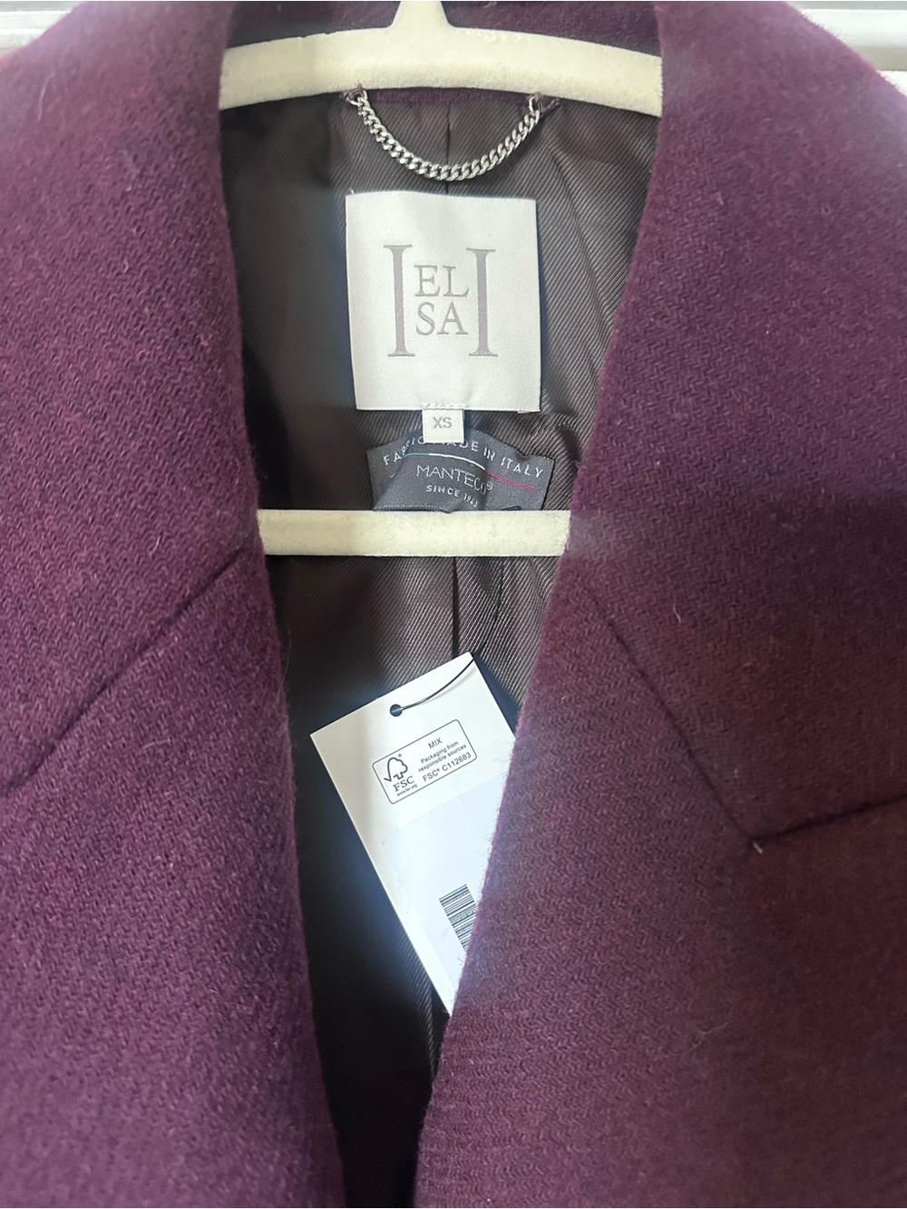 Helsa Italian Wool Blend Topcoat in Burgundy - Picture 6 of 9